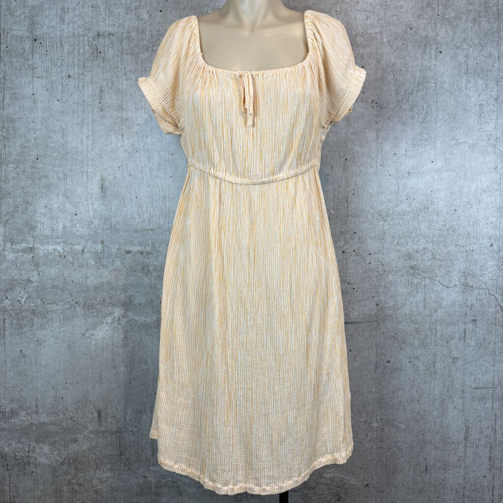 knee length dresses for ladies Roxy Long with Silk Chord Straps Plaid Floral Linen main image 0