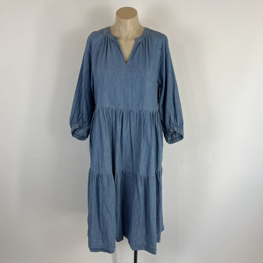 regatta denim dress Regatta Recycled Cotton Blend Aline Pinafore With Pockets In Indigo Denim